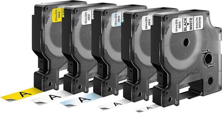 Produktbild Dymo D1-Schriftband Standard (1.20 cm, Weiss, Gelb, Transparent)
