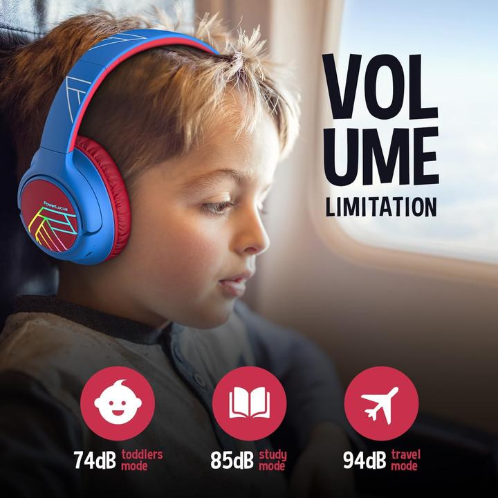 Actual product image PowerLocus Bobo Bluetooth-Kinderkopfhörer blau/rot