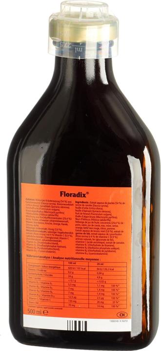 Nährwerte und Zutaten Floradix Eisen (1 Stück, Flüssigkeit, 600 g)