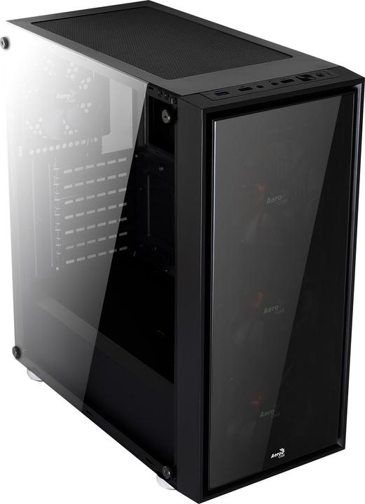 Produktbild AeroCool Quartz Red Midi-Tower - schwarz Window (ATX, mATX, Mini-ITX)