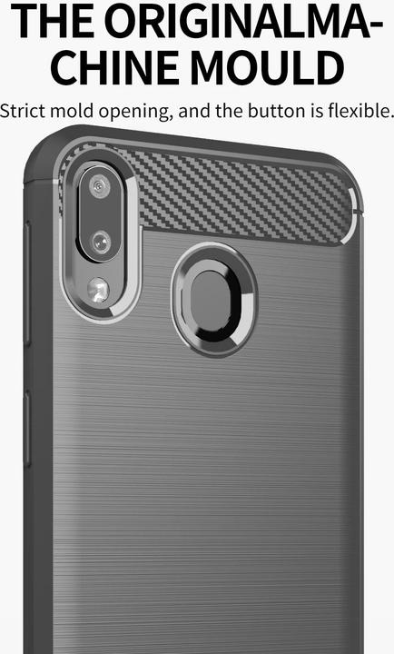 Produktbild Cadorabo TPU Ultra Slim carbon edelstahl Kombi Cover (Samsung Galaxy M10s, Samsung Galaxy A20, TCL A30)
