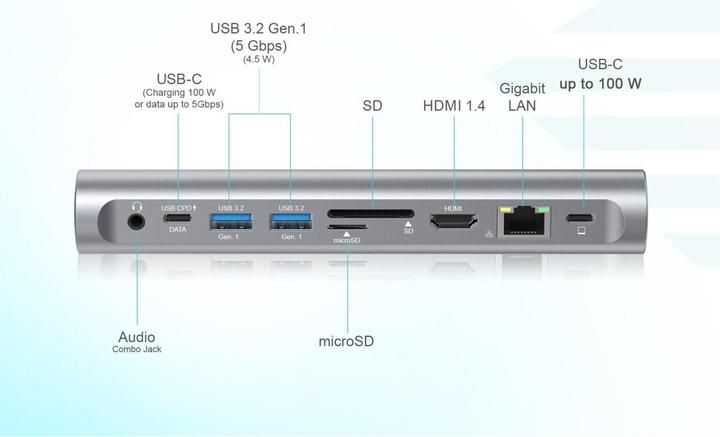 Produktbild i-tec Notebook Ständer Dock (USB-C, 8 Ports)