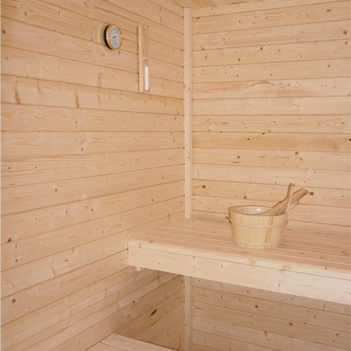 Actual product image Home Deluxe Outdoor sauna house MACAH L- 221 x 217 cm for 4 persons - Sauna with 6kW heater