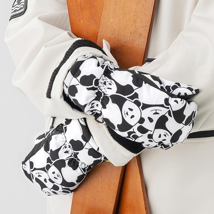 Actual product image Qunature The others Panda Heat Transfer Ski Gloves Kids Size S - Black/White (S)