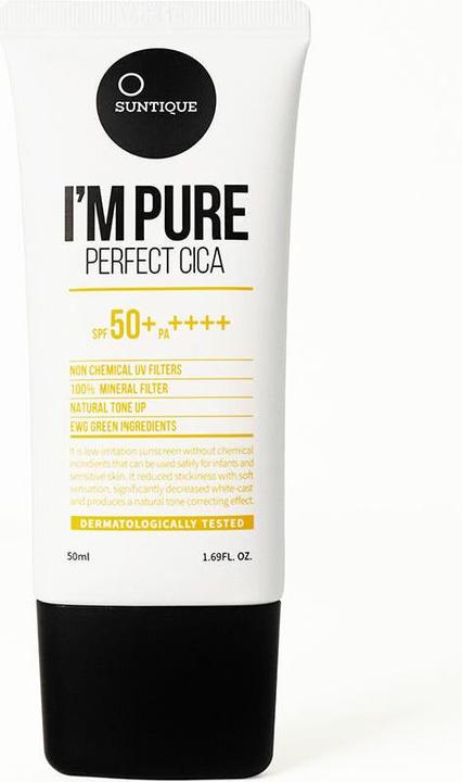 Actual product image Suntique I'M PURE Perfect Cica SPF50+ (Suntan cream, SPF 50+, 50 ml)