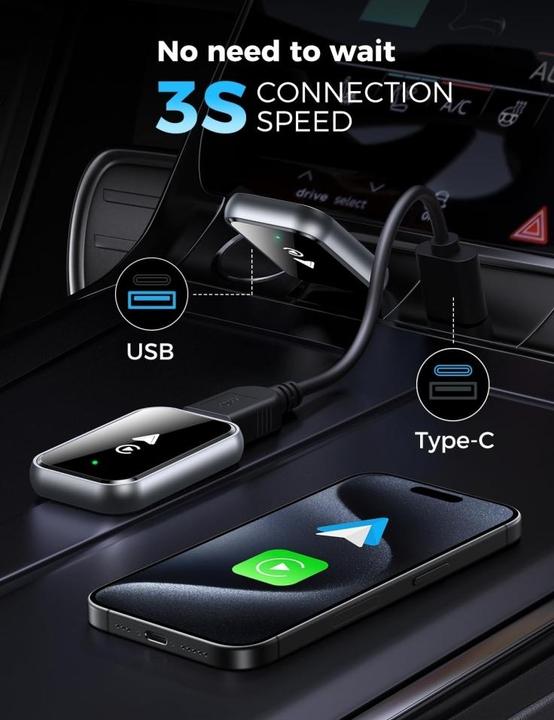 Image du produit PowerGuard 2-in-1 Wireless iOS Carplay & Android Auto Dongle