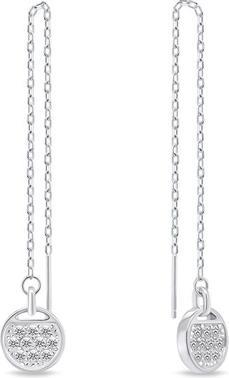 Brilio Silver - Stylish long chain earrings EA698W