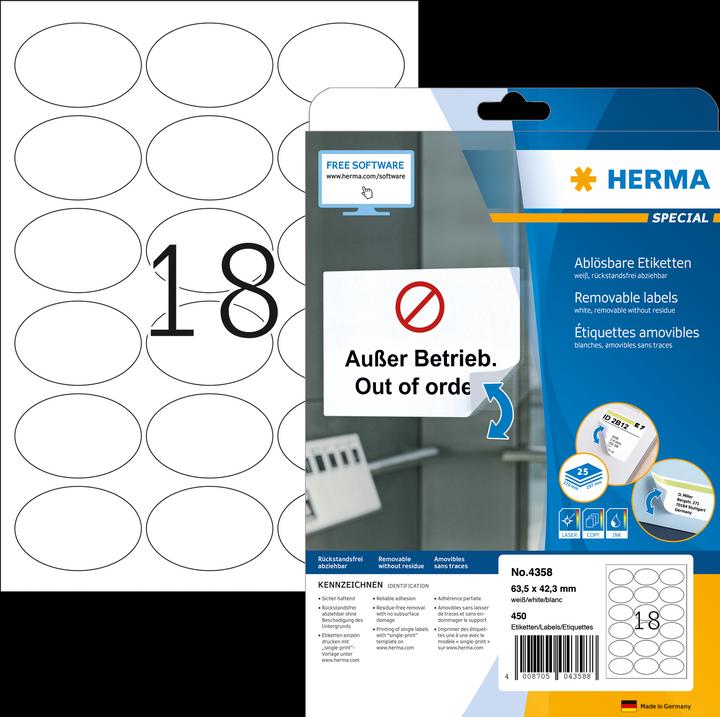 Produktbild HERMA Ablösbare Etiketten A4