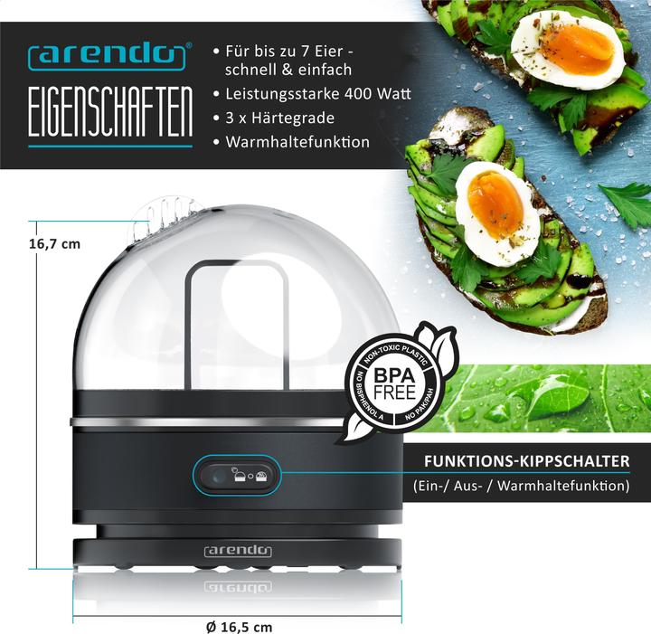 Produktbild Arendo Frühstücksset mit Wasserkocher & Toaster