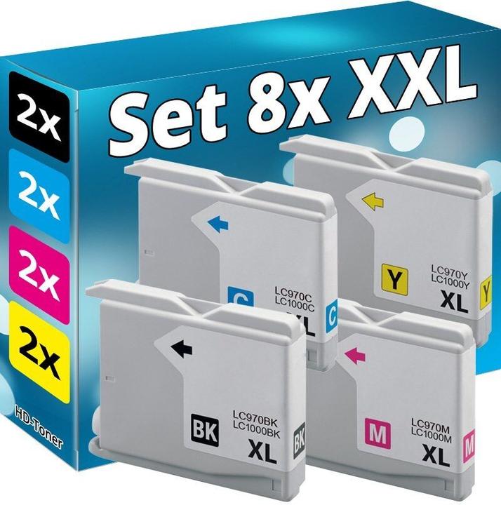 Produktbild Druckfuxx 8x PATRONEN kompatibel BROTHER LC-1000 DCP 130C 330C 350C 357C 540cn 5