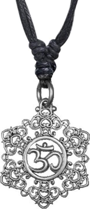 Produktbild Star Piercing Halskette schwarz Anhänger silber Om (Messing)