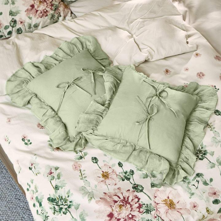 Produktbild Loberon Kissenhülle 2er Set Martone grün (40 x 40 cm)