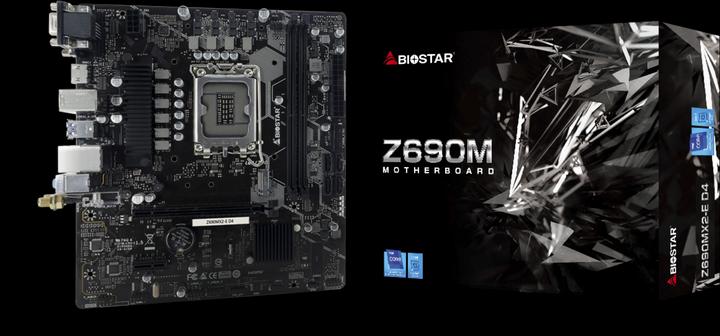 Actual product image Biostar Z690MX2-E D4 (LGA 1700, Intel Z690H, mATX)