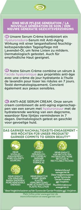 Actual product image Garnier Organic Lavandin 2in1 Anti-Aging Serum Crème (50 ml)