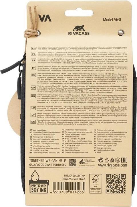 Actual product image Rivacase 5631 Suzuka Eco Travel Organizer Schwarz