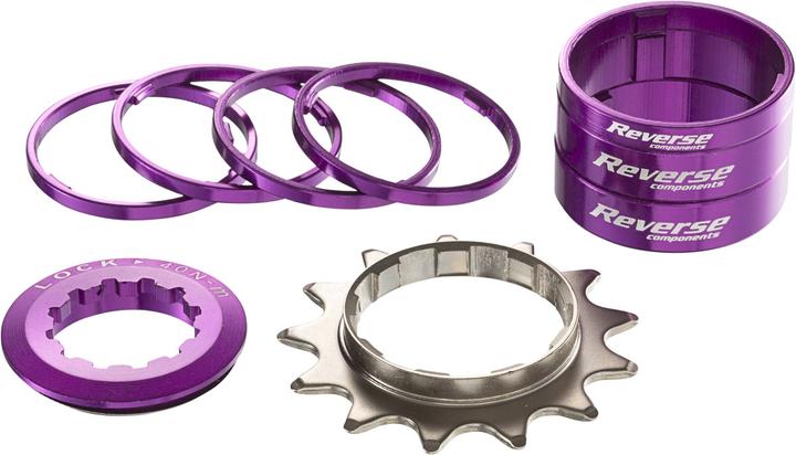 Produktbild Reverse Singlespeed Kit 13T Ritzel + 7 Spacer - purple (1-fach)