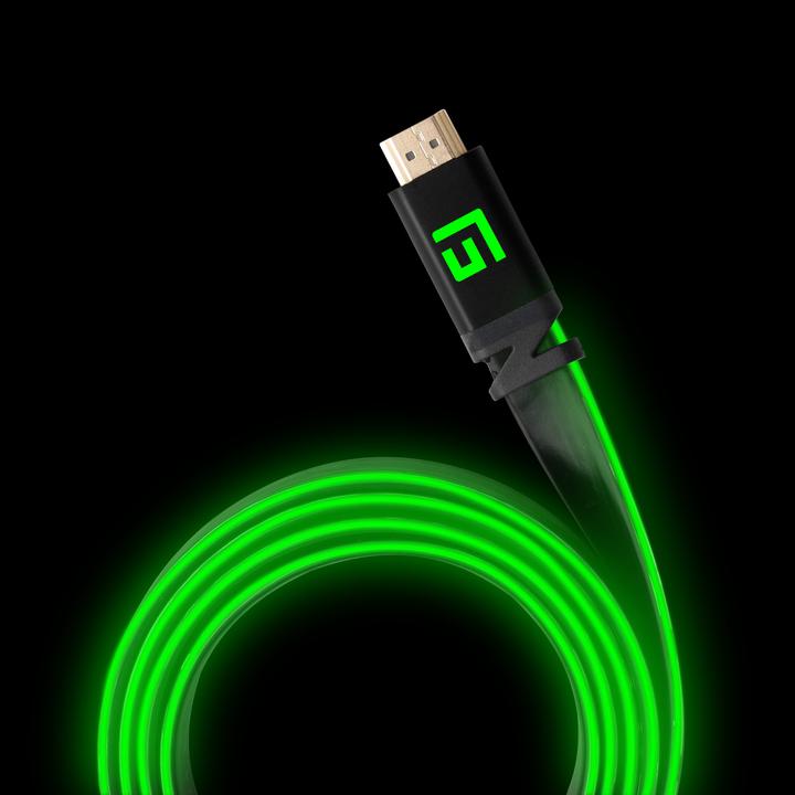 Actual product image Floating Grip HDMI Cable High Speed 8K/60Hz LED 3.0m green (3 m, HDMI)
