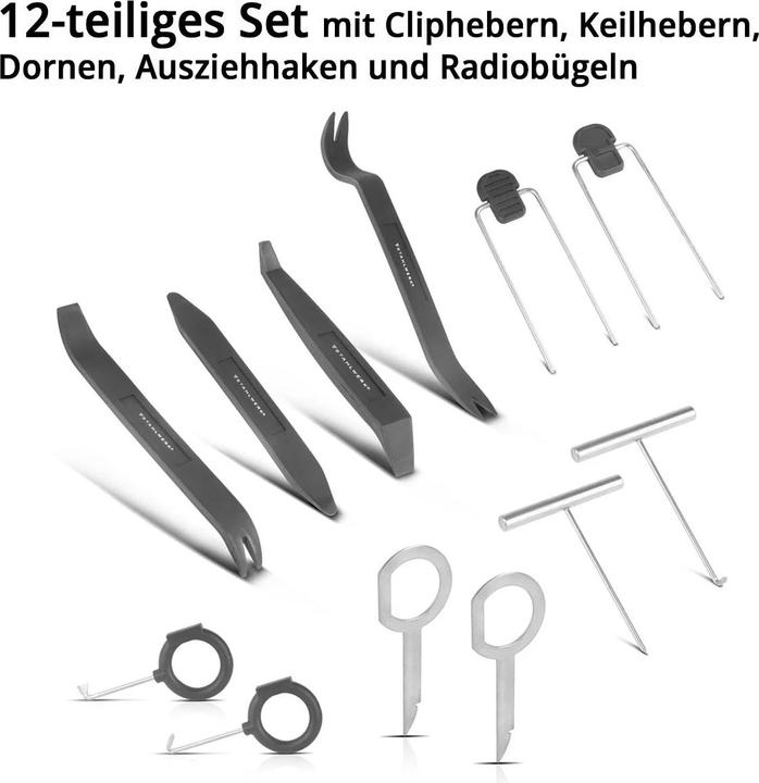 Produktbild Stahlwerk 2 x Kfz Radio Ausbauset 12-teilig Ausbauwerkzeug Demontage Werkzeug
