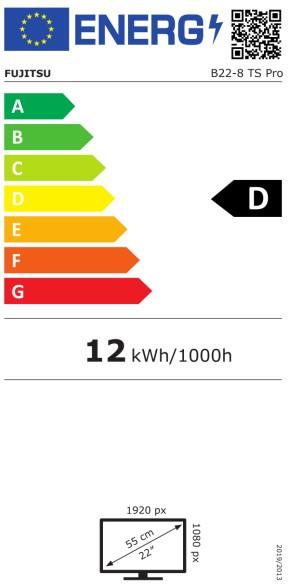 Energy Label Fujitsu B22-8 TS Pro (1920 x 1080 pixels, 22")