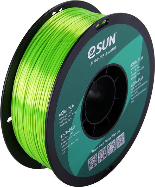 Produktbild eSUN eSilk-PLA 1,75mm Lime 1kg 3D Filament (PLA, 1.75 mm, 1000 g, Grün)