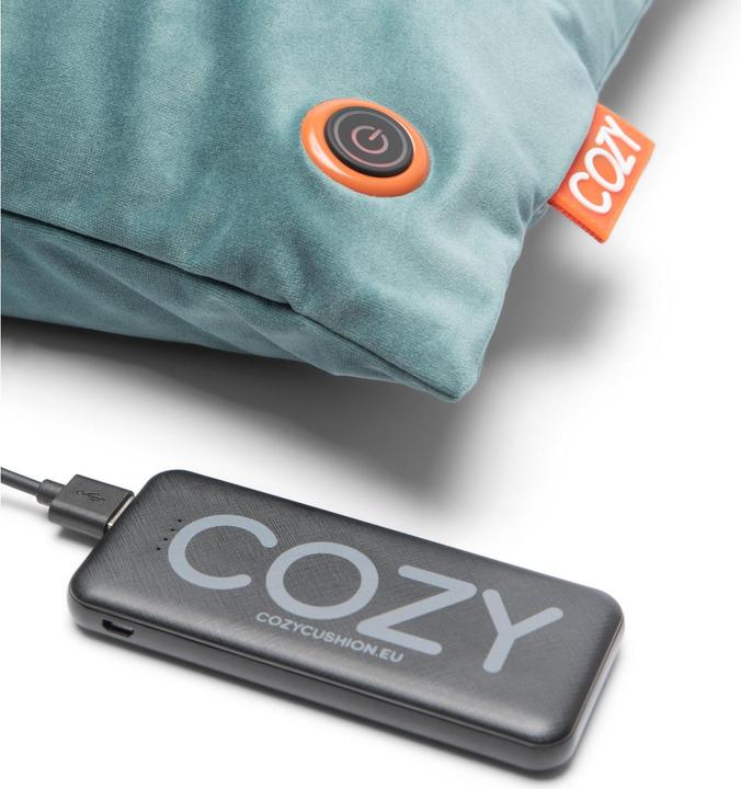 Image du produit Bodi-Tek Coussin chauffant Cozy Una Velvet Fonctionnement sur batterie, bleu-vert (45 x 45 cm)