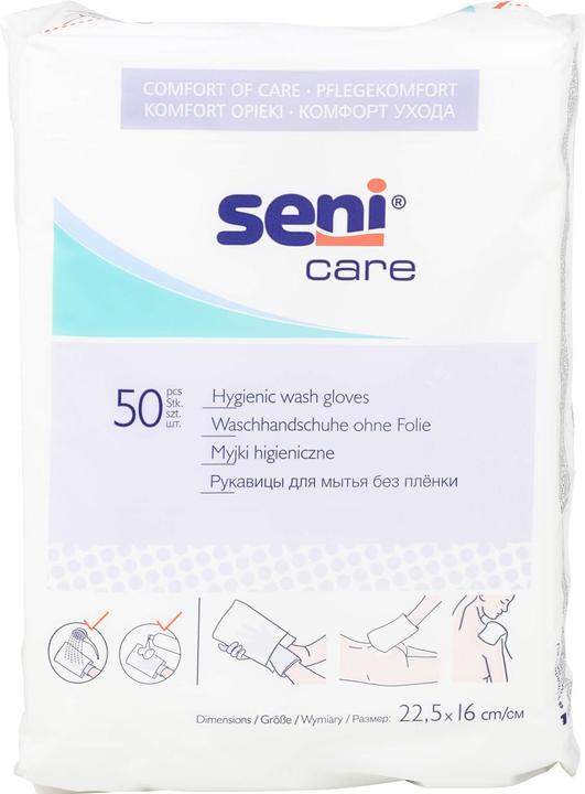 Seni Care Waschhandschuhe unfoliert 22.5x16cm