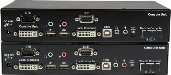 Produktbild StarTech USB DVI KVM Verlängerung mit Seriell und Audio über Fiberoptik Kabel bis 2 KM M/M - KVM Extender...