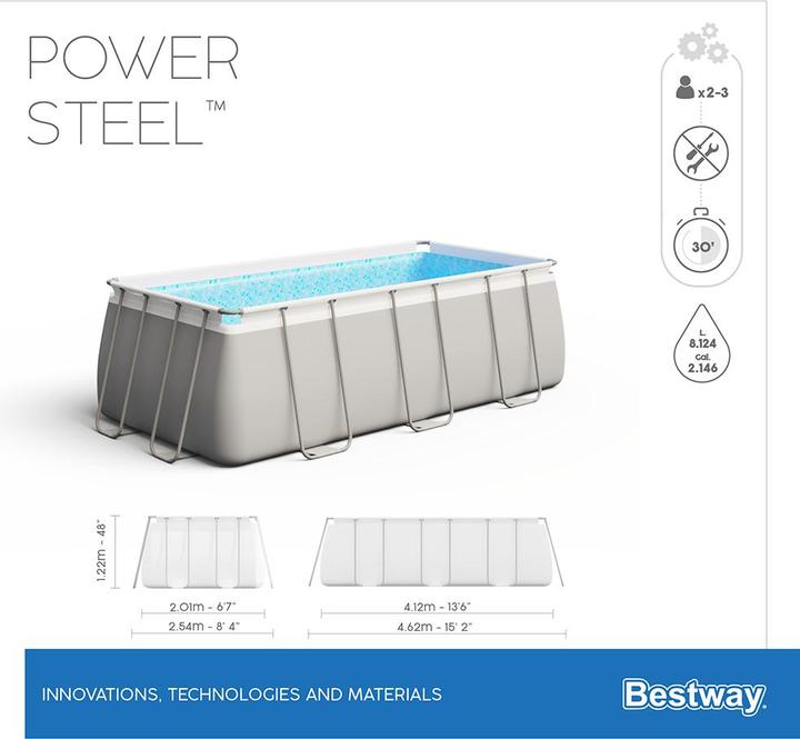 Immagine prodotto Bestway Piscina rettangolare con telaio di alimentazione (412 x 201 x 122 cm)