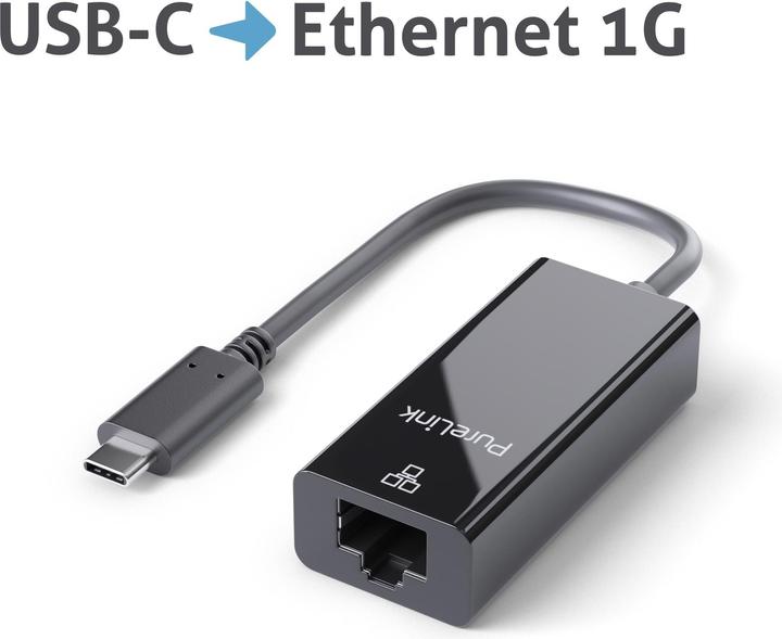 Produktbild Purelink Netzwerk-Adapter IS261 USB-C - RJ-45, schwarz (USB, RJ45 (1x))