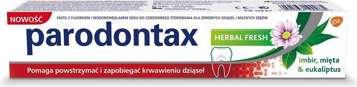 Parodontax Herbal Fresh Toothpaste Toothpaste Anti-Bleeding Gums Ginger & Mint & Eucalyptus 75Ml (75 ml)