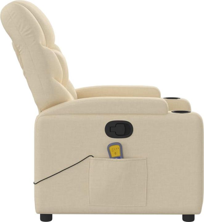Immagine prodotto VidaXL Poltrona massaggiante in tessuto color crema,Colore: Crema,Materiale: Tessuto (100