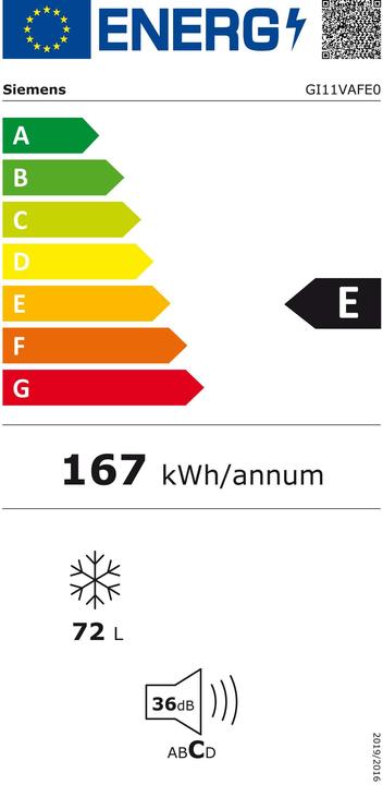 Energy Label Siemens GI11VAFE0 (Installation, 72 l)