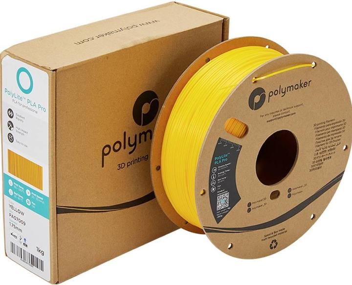 Image du produit Polymaker PolyLite PLA PRO Jaune 1.75mm 1kg (PLA-R, 1.75 mm, 1000 g, Jaune)