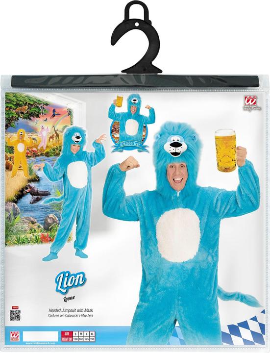 Produktbild Widmann Blauer Löwe Plüschkostüm Overall mit Kapuze Erwachsene (M/L)
