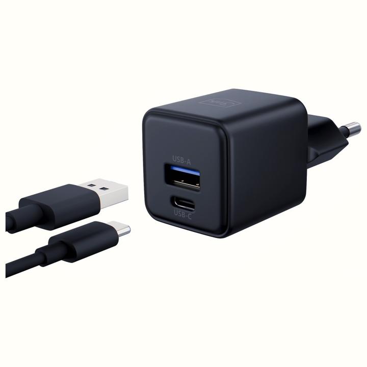 Produktbild 3MK Ładowarka sieciowa Hyper GaN Charger 20W 1xUSB-A 1XUSB-C PD QC4+ czarny (20 W)