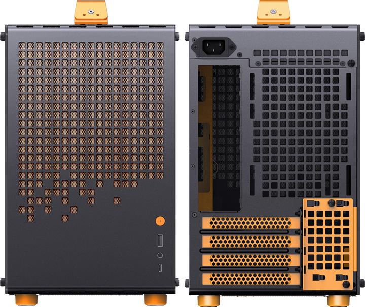 Actual product image Jonsplus MATX Handle Case Z20 - Black-Orange (Mini-ITX, mATX)