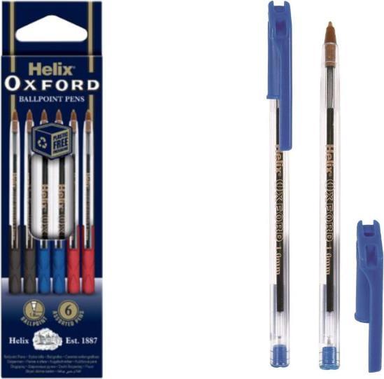 Actual product image Helix Biros set of 6 coloured