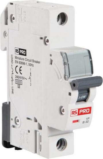 Produktbild Rs Pro MCB Leitungsschutzschalter Typ B, 1-polig 4A 240V, Abschaltvermögen 10 kA DIN-Schienen-Montag