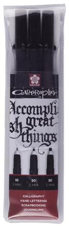 Actual product image Sakura Pigma Calligrapher (Black, 3 x)
