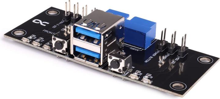 Actual product image Alphacool ES front I/O panel with USB 3.0 and cable set for server enclosures