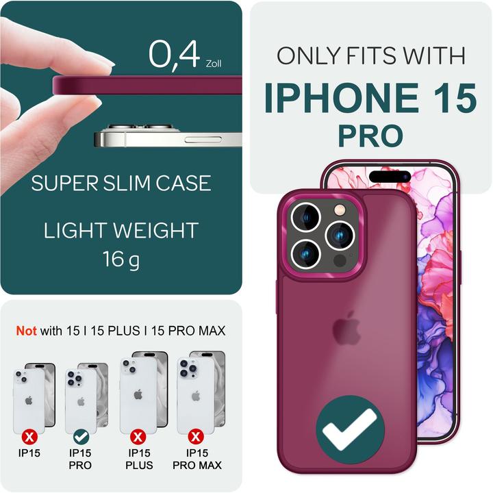 Image du produit Nalia Étui hybride Matt Transparent Frosted (Apple iPhone 15 Pro)
