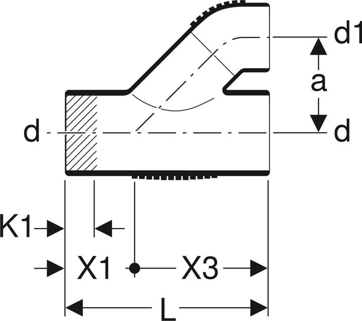 Image du produit Geberit Vertriebs GmbH Silent-db20 Dérivation parallèle 45 degrés DN90/90
