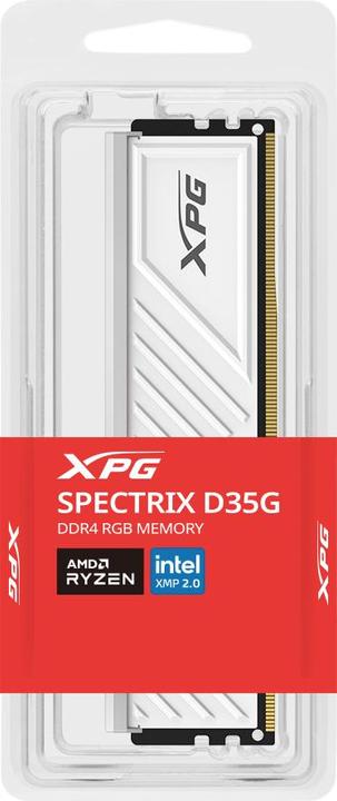 Image du produit Adata DDR4 8GB 3200-16 XPG D35 RGB wh Single Tray blanc (1 x 8GB, 3200 MHz, RAM DDR4, DIMM)