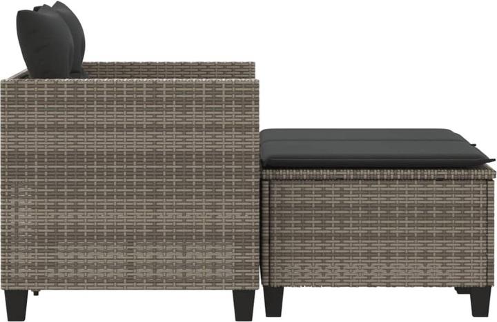 Image du produit VidaXL Canapé de jardin 2 places avec poufs