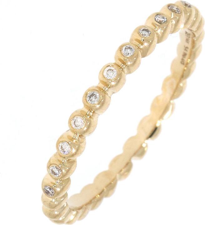Xen Ball design ring with 11 diamonds 0.06 ct. 585 yellow gold (56, 585/14 K Gold)
