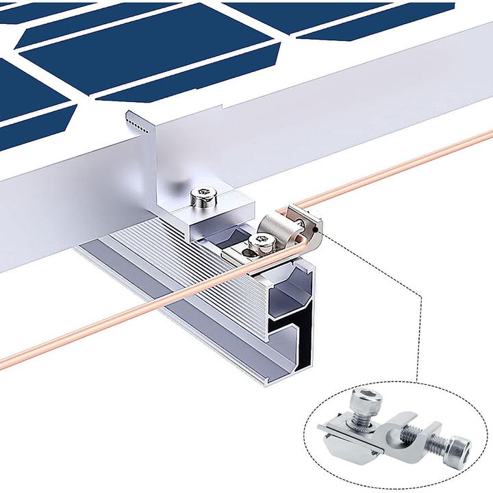 Actual product image Offgridtec Earthing clamps for PV modules 6 pcs.