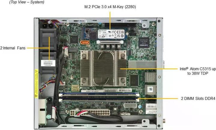 Actual product image Supermicro Barebone IoT SuperServer SYS-E200-12A-4C