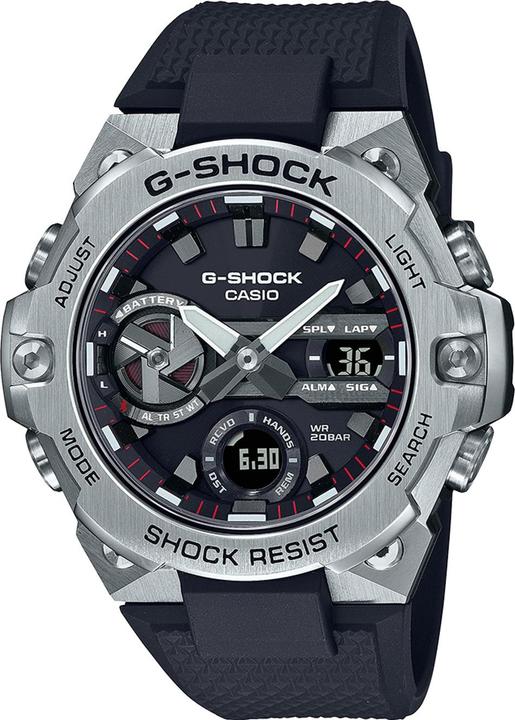 G-Shock G-Steel (Gangreserveanzeige, Uhr mit Schmuckstein, Lünette drehbar links, Funkuhr, Taucheruhr, 47 mm)