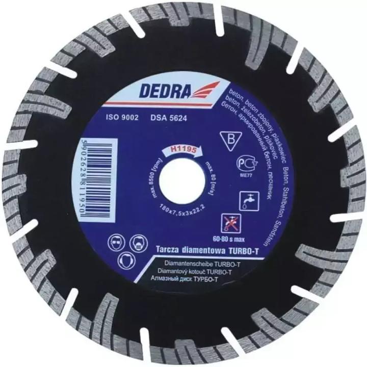 Image du produit Dedra Disque à tronçonner diamanté Turbo-T 250 mm 25,4 mm H1198E