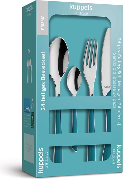 Actual product image Kuppels Cutlery set 24 pieces petrol 2214 Prisma (24 Piece, Cutlery set)